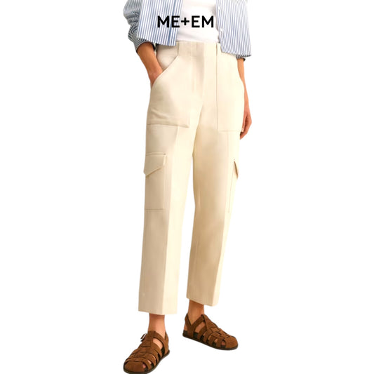 Me + Em Cream Cargo Trousers - 8