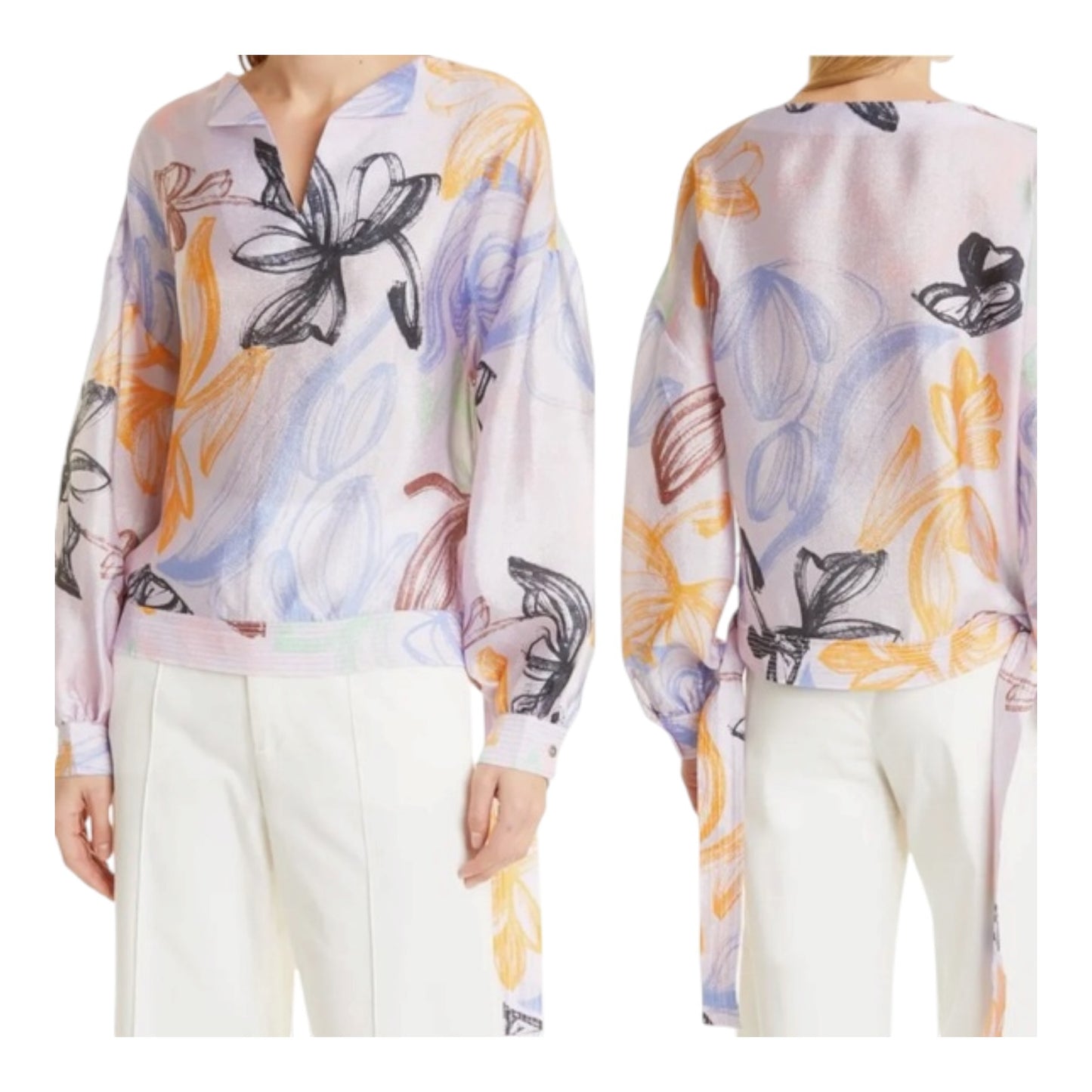 Stine Goya Emmylou Purple Patterned Top - 12/14