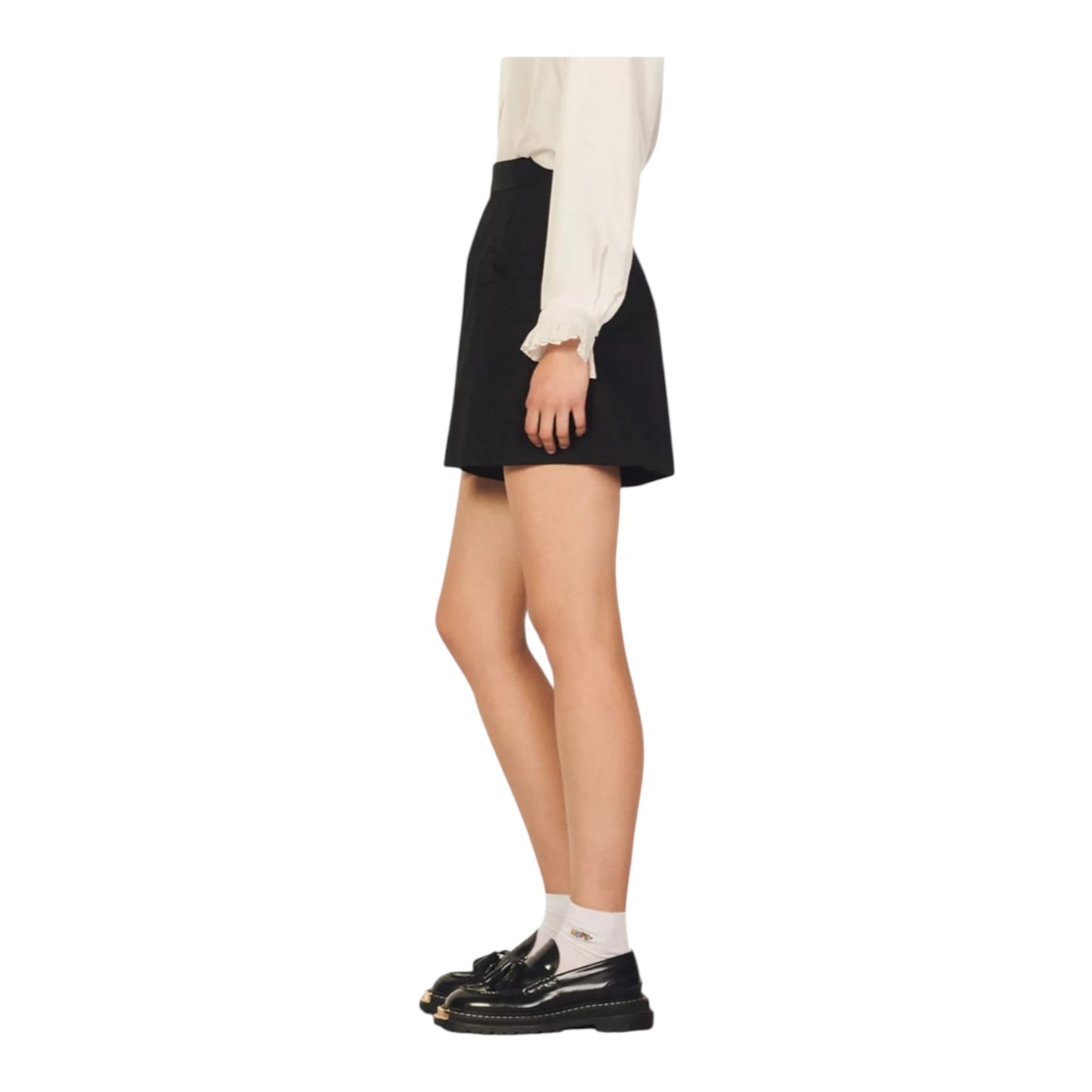 Sandro Hugo High Rise Woven Shorts - 10