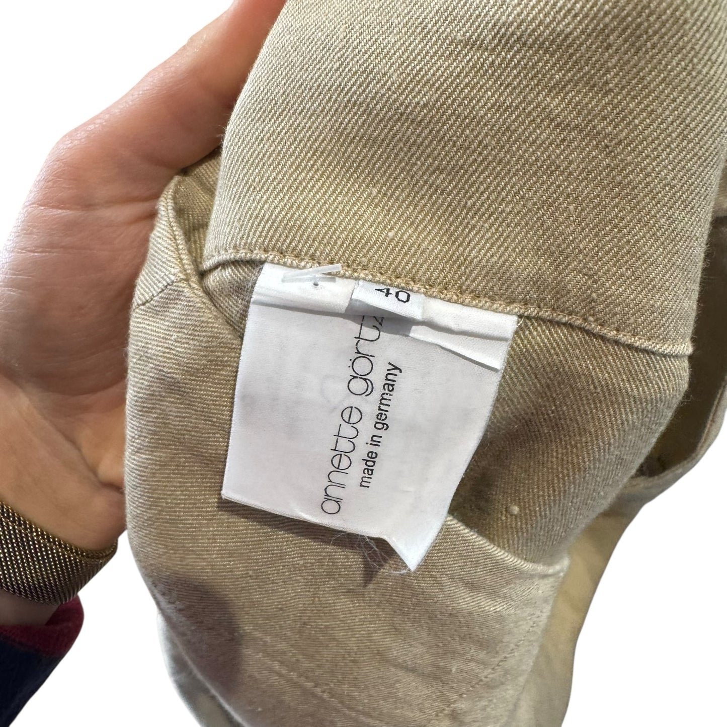 Annette Gortz Beige Linen and Cotton Wide Leg Trousers - 14