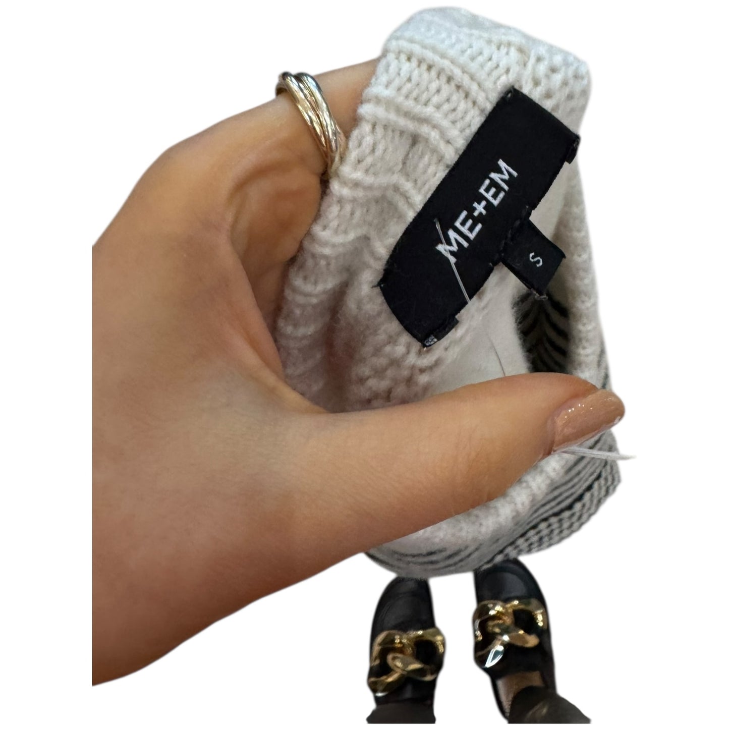 Me + Em Merino Wool and Cashmere Stripe Jumper - 10
