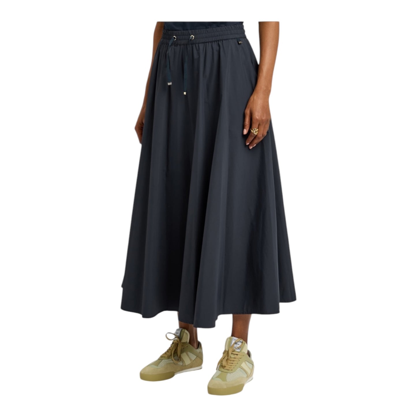 Herno Navy Stretch Nylon Midi Skirt - 10