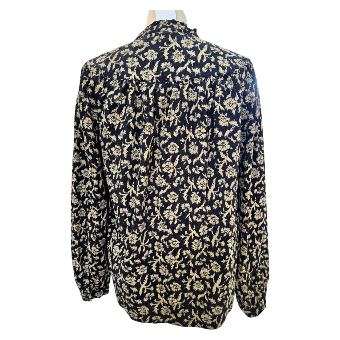 Jigsaw Black and Khaki Floral Cord Shirt - 10