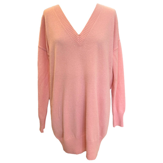 Max Mara Baby Pink Longline Cashmere Jumper - 12