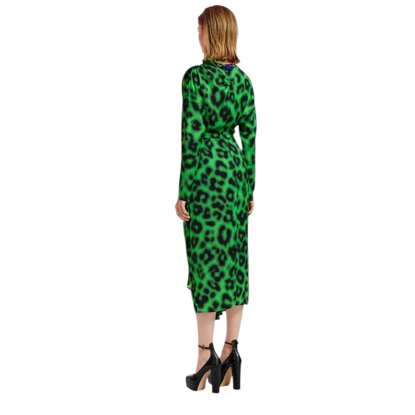 Essentiel Antwerp Green Patterned Dress - 10 - NEW