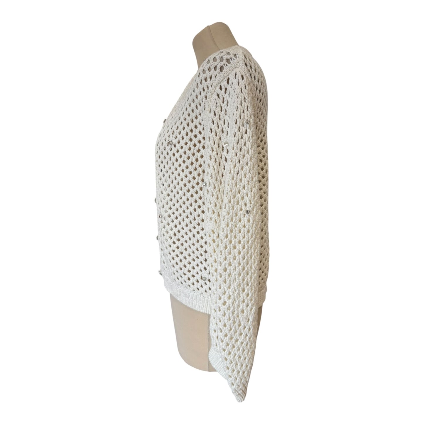 Ganni Cream Diamante Cardigan - 10/12