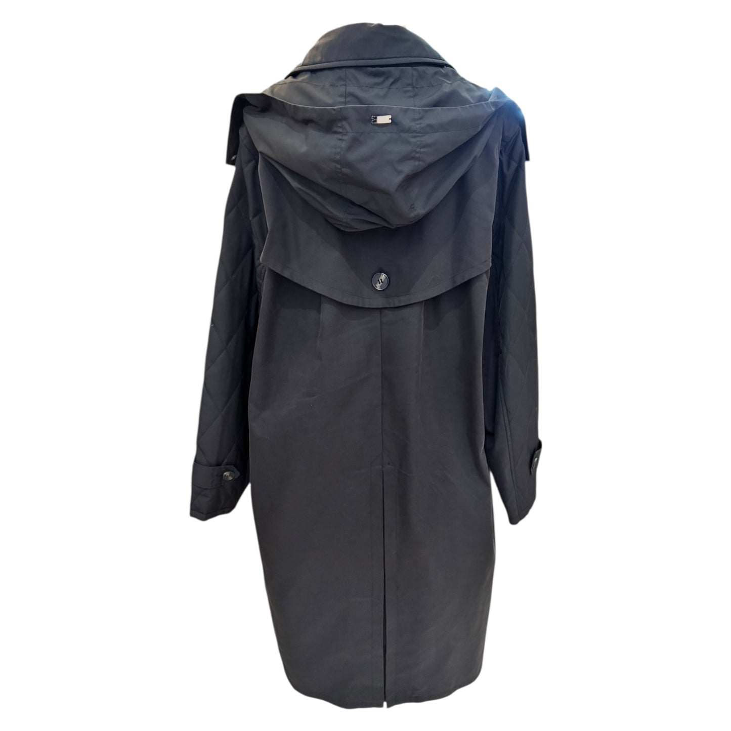 Riani Black Quilted Techno Trench Style Coat - 18