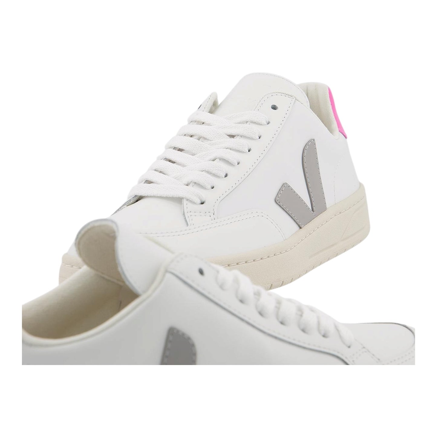 Veja V-12 Trainers White Oxford Grey and Pink Sari - 40/7
