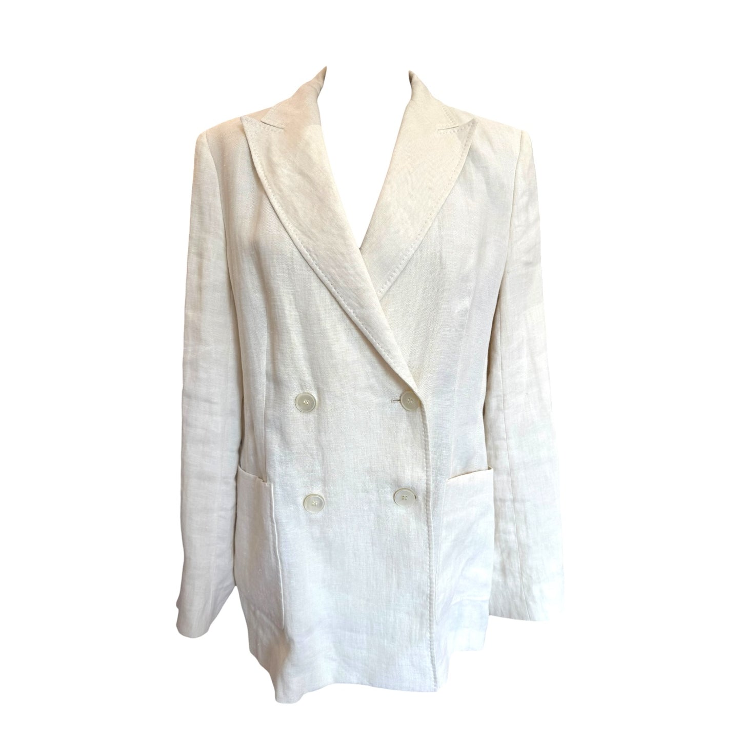 Weekend Max Mara Cream Linen Blazer - 12