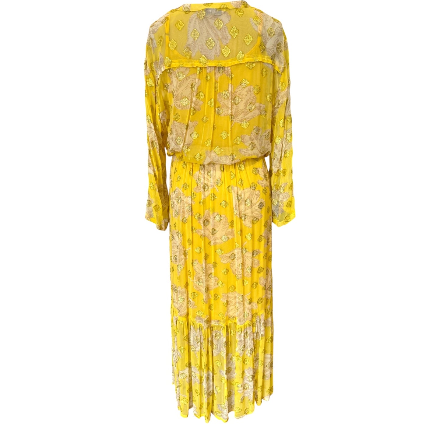 Part Two Benny Layered Yellow Tulip Chiffon Dress - 14