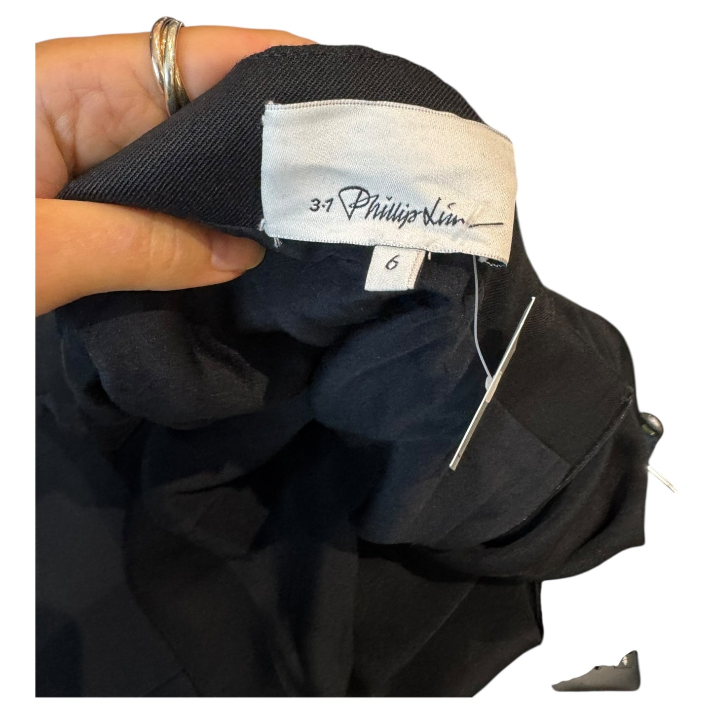 Philip Lim Black Asymmetric Wool and Silk Skirt - 10