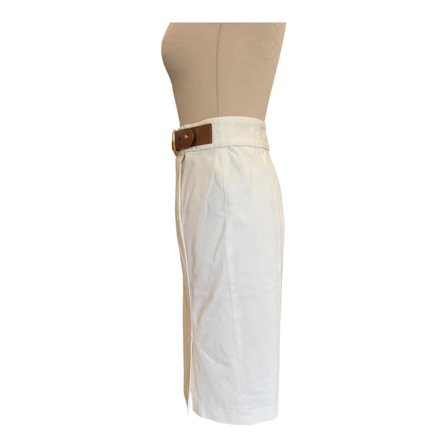 Ralph Lauren White Knee Length Skirt - 10/12