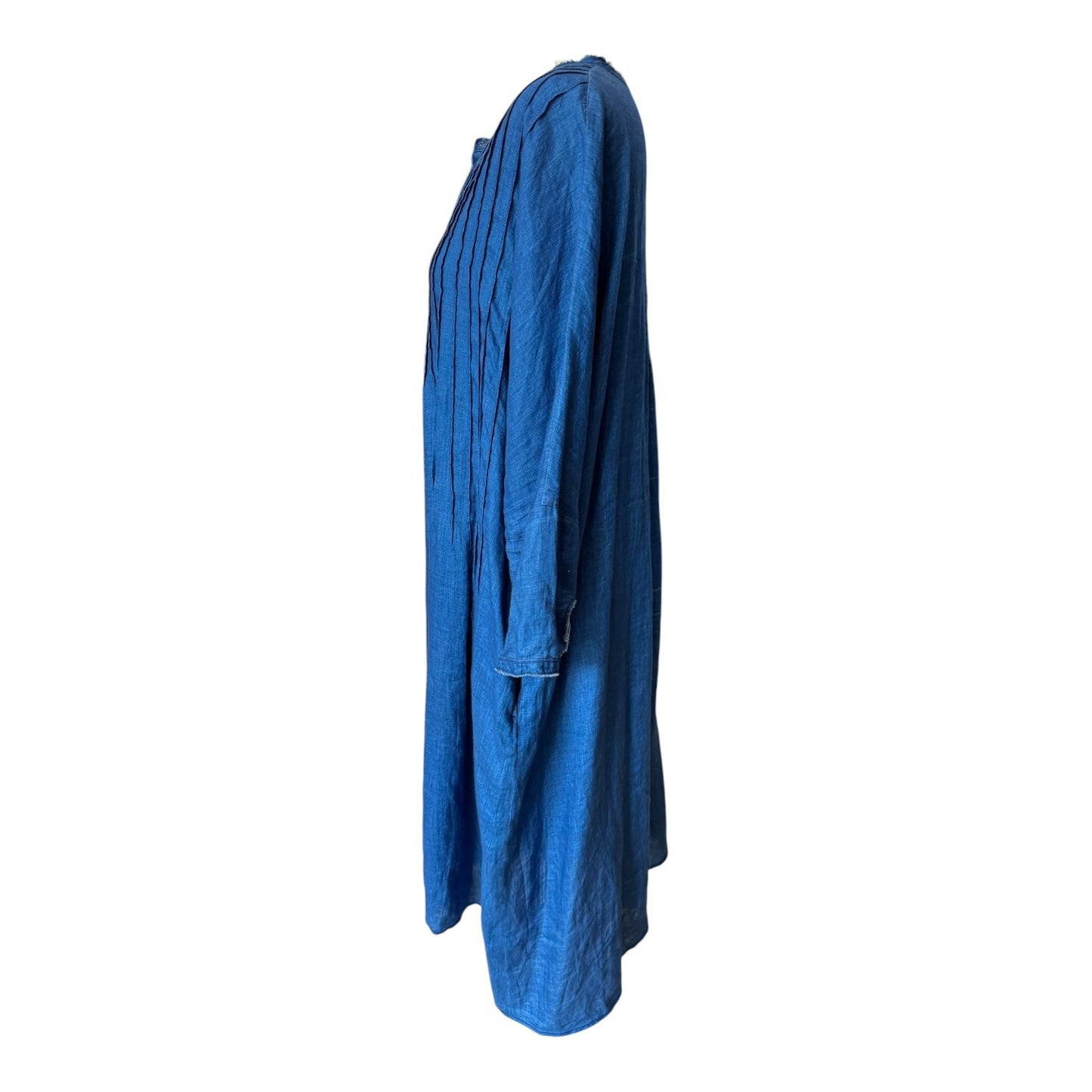Kapital Blue French Linen Pintuck O'Keeffe Dress - One Size