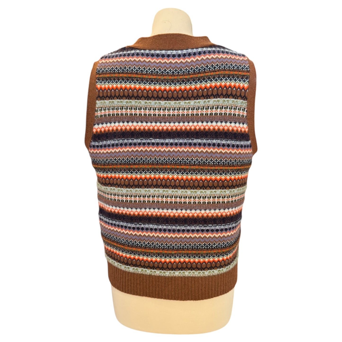 Sea Salt Brown Fair Isle Sweater Vest - 14