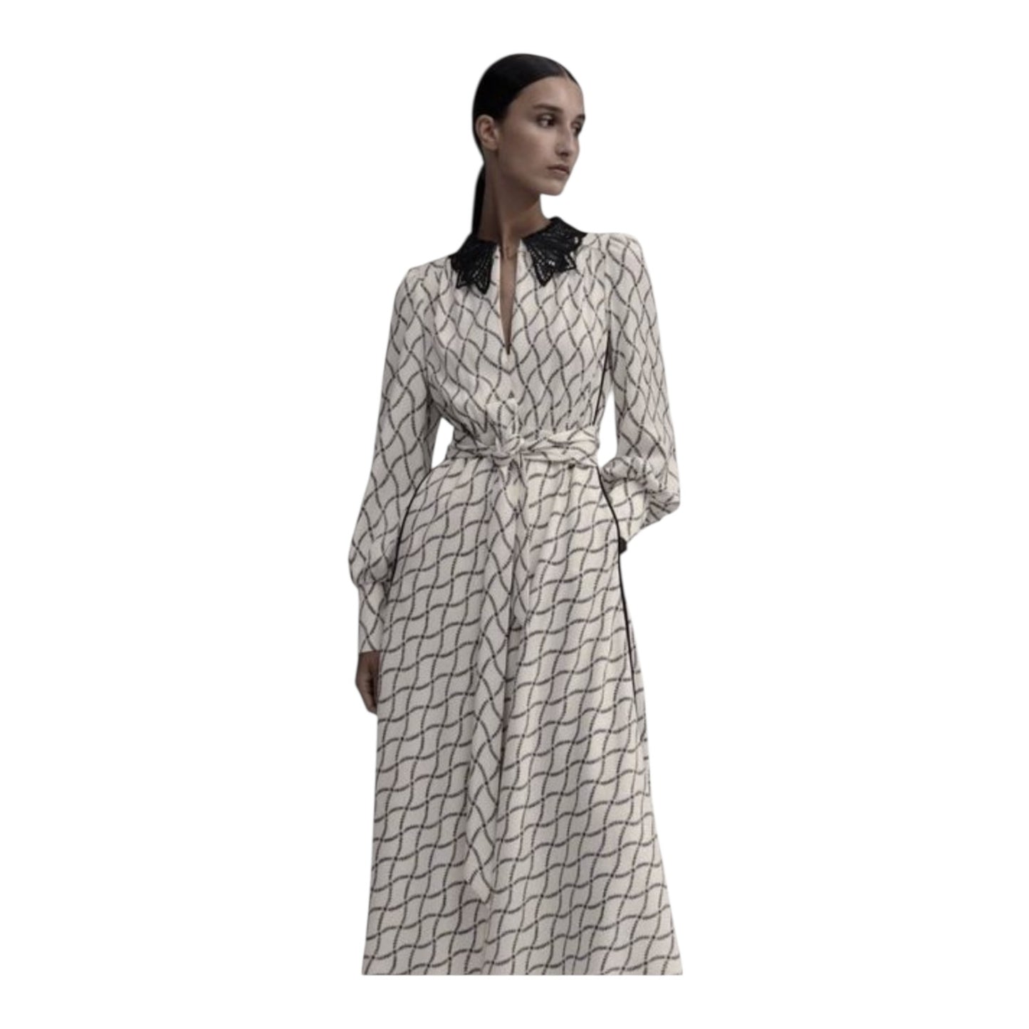 Me + Em Trellis Floral Print Midi Dress - 10 - NEW