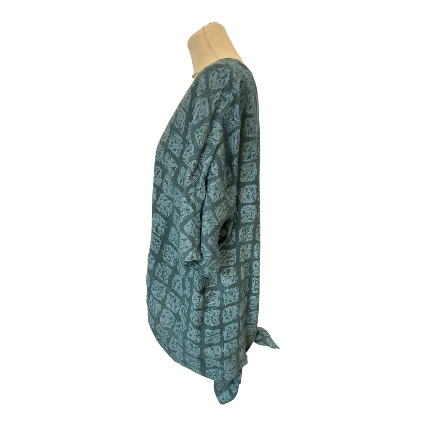 OSKA Teal Green Dip Hem Linen Top - 10/12