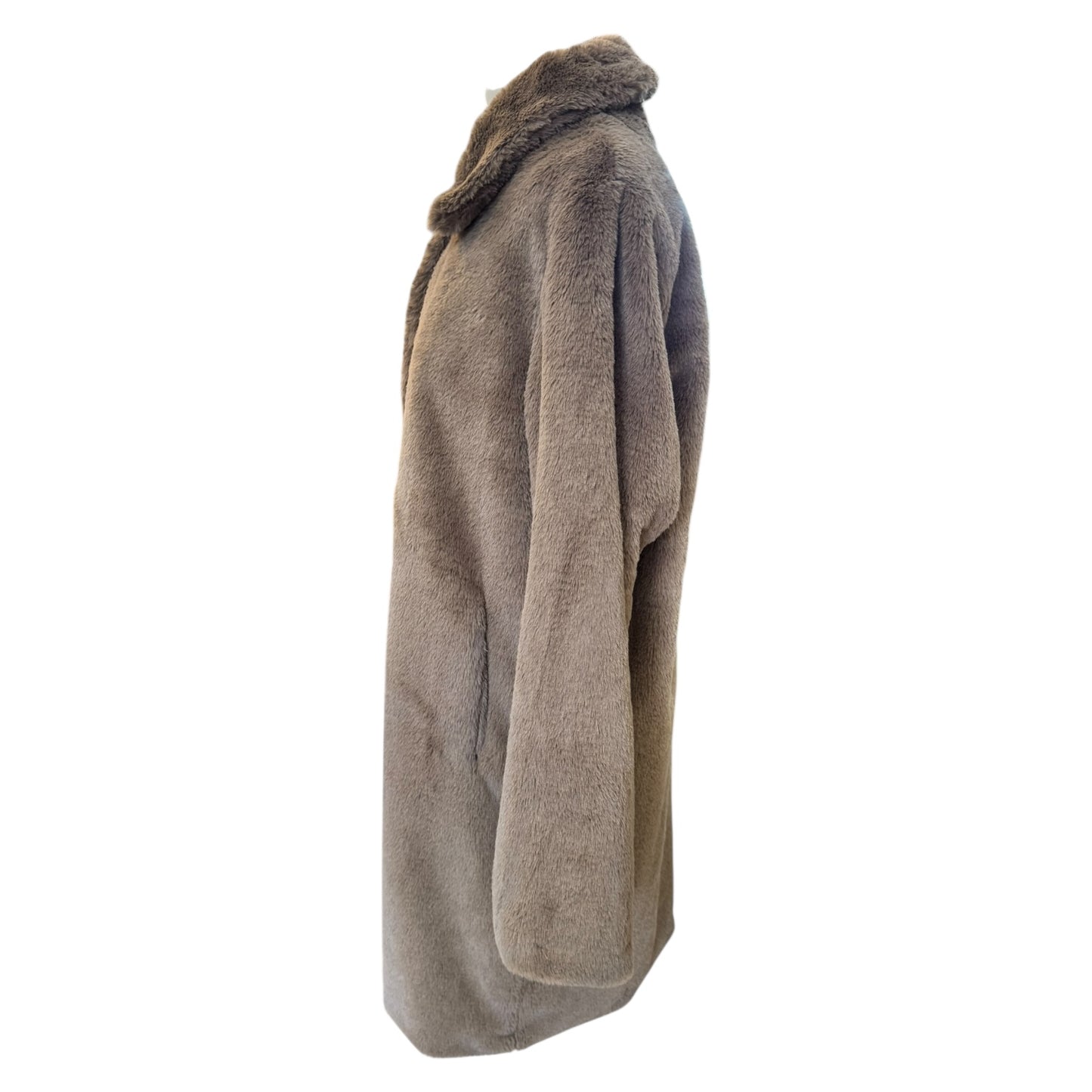 Numph Brown Faux Fur Coat - 14