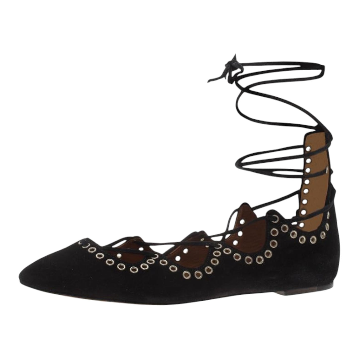 Isabel Marant Black Leo Lace Up Ballet Flats - 41/8