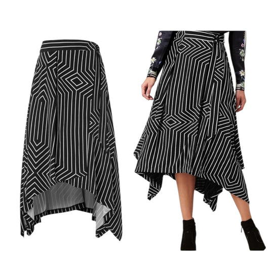 L.K. Bennett X Preen Shelley Black and White Skirt - 12 - NEW