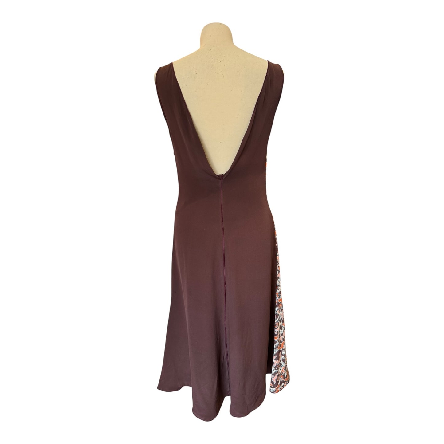 Mulberry Silk Burgundy and Paisley Dress - 8/10