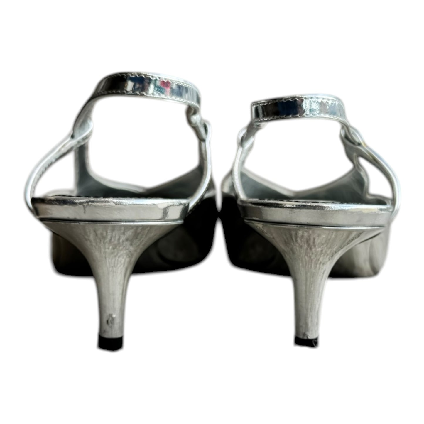 Givenchy Silver Mirror 3V Slingback Pumps - 37/4