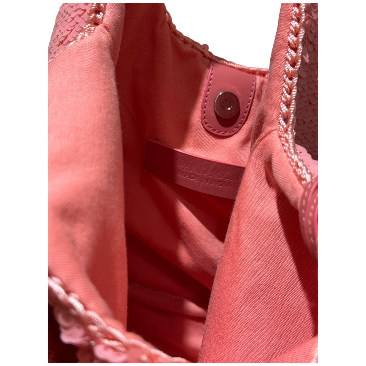 JW Anderson Pink Mini Sequined Tote Bag