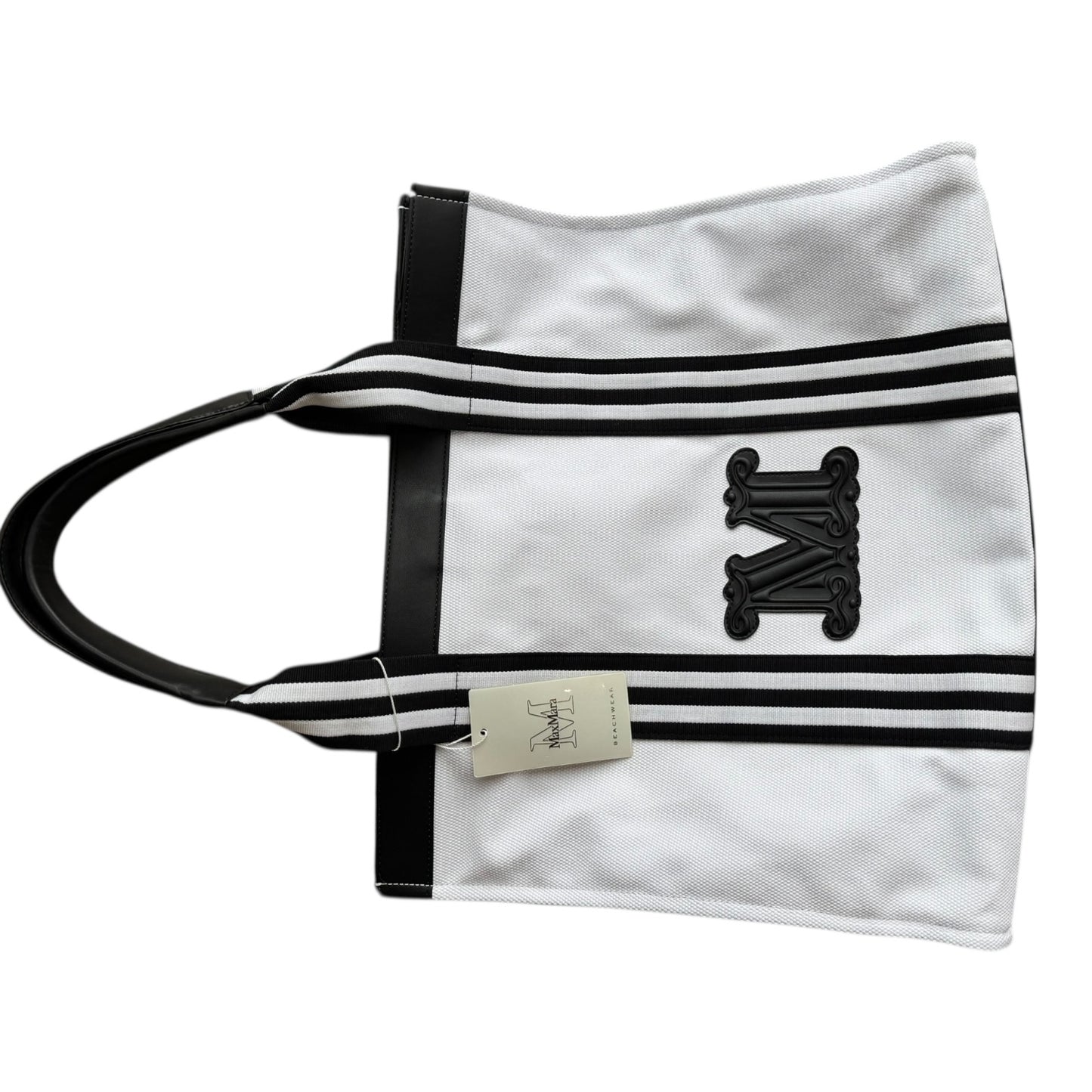 Max Mara Palau Large White and Black Tote Bag - NEW