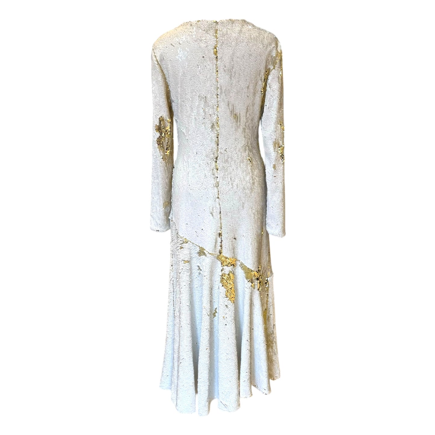 Racil White and Gold Sequined Dress - 12