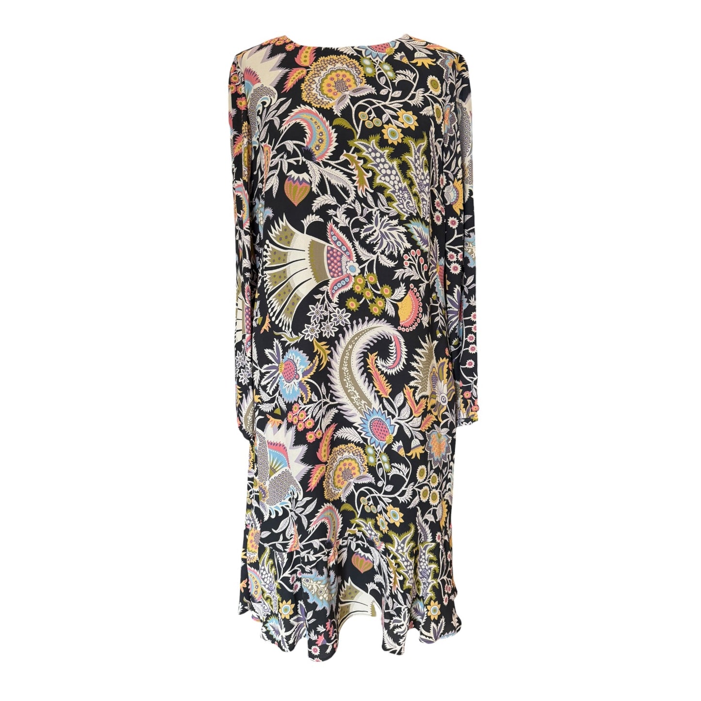 Luisa Cerano Black Paisley Dress - 14 - NEW