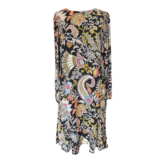 Luisa Cerano Black Paisley Dress - 14 - NEW