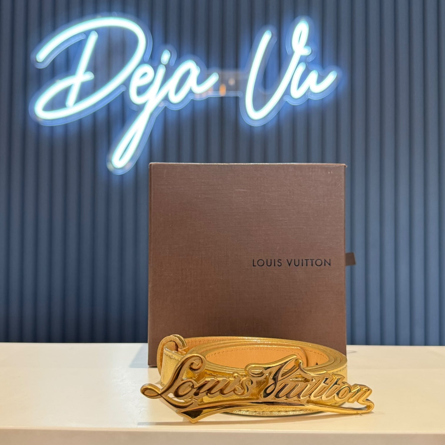 louis vuitton gold belt