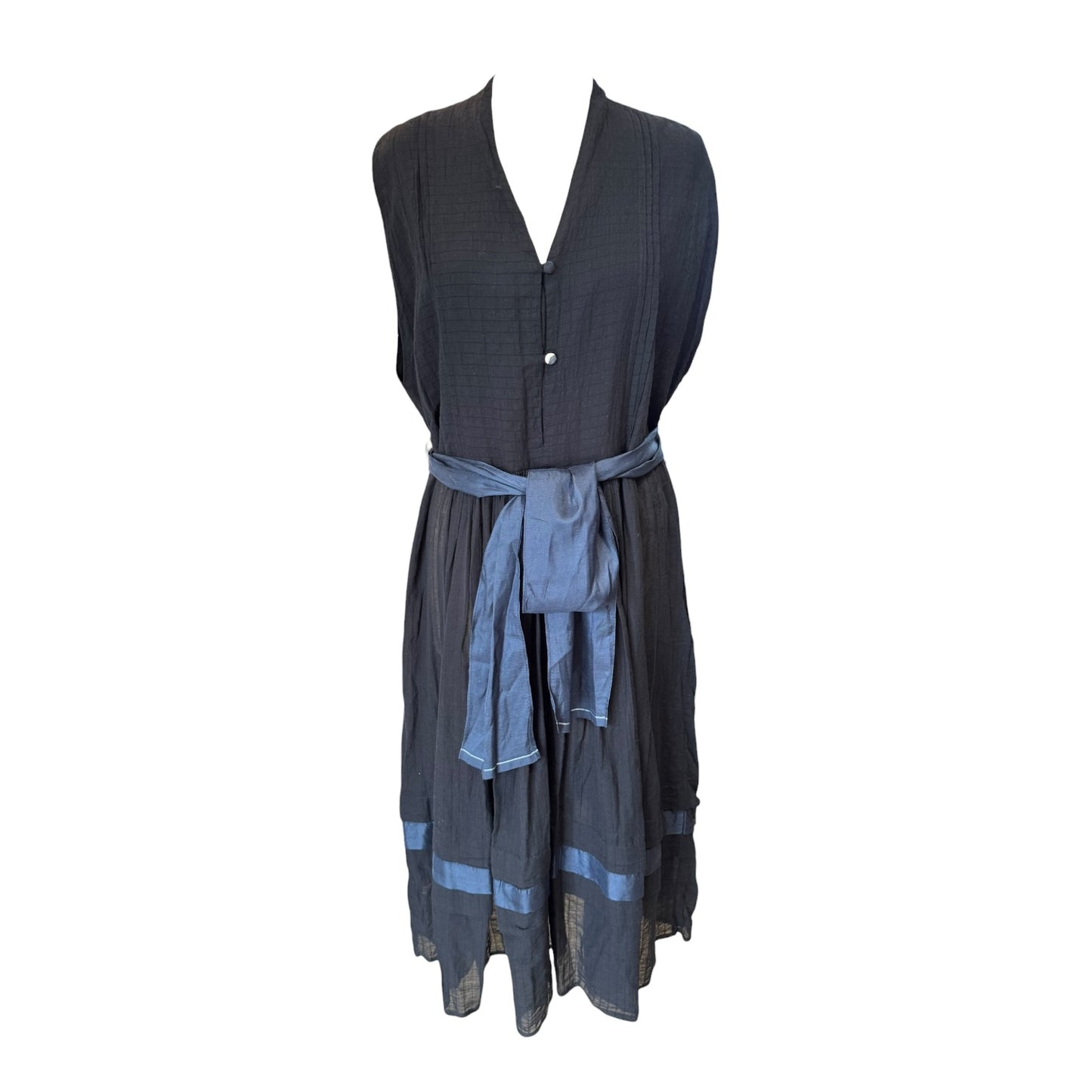 Runaway Bicycle Black and Navy Sleeveless Dress - 14