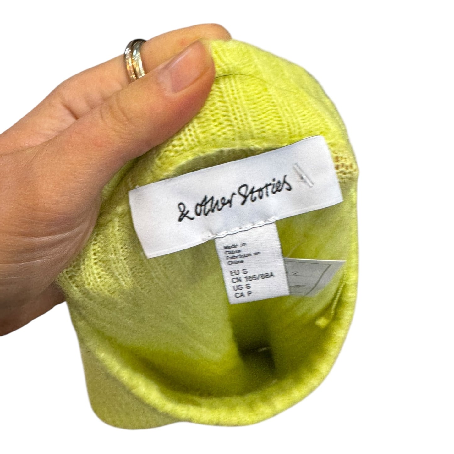 & Other Stories Yellow Rib Knit Jumper - 10