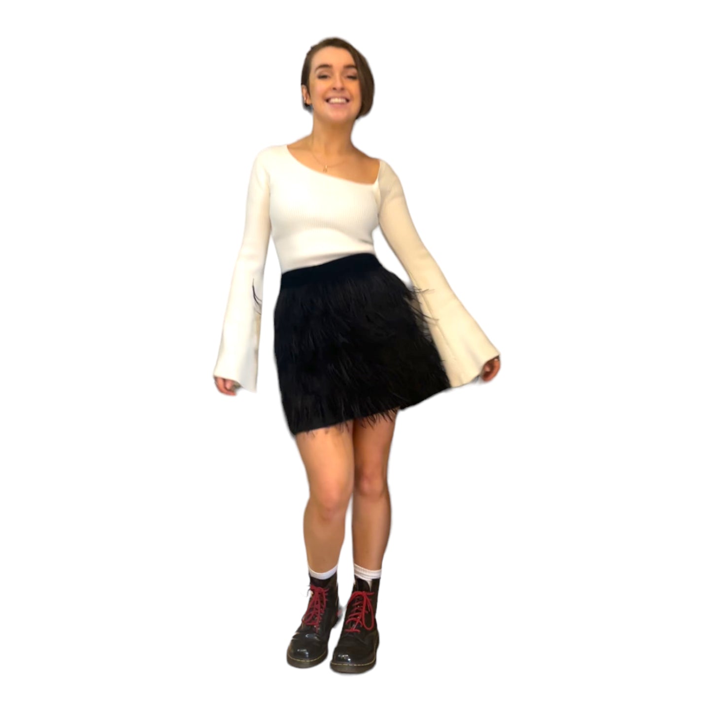 Sam Edelman Black Feather Skirt