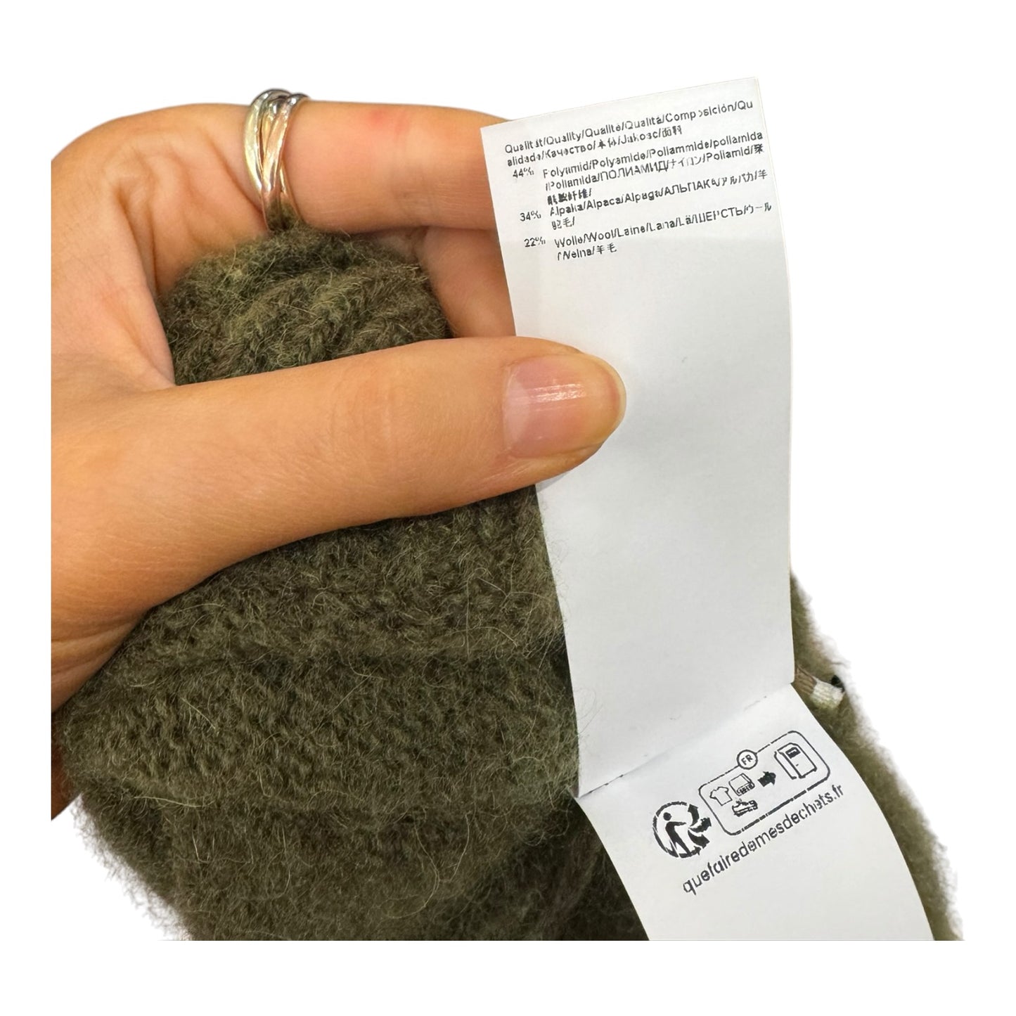 Boss Khaki Green V Neck Jumper - 12