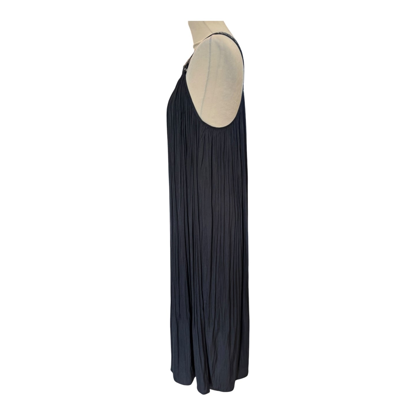 Marc Cain Sports Black Pleated Racerback Dress - 12 - NEW