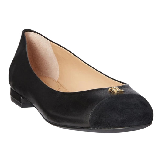Ralph Lauren Black Leather and Suede Ballet Pumps - 38/5