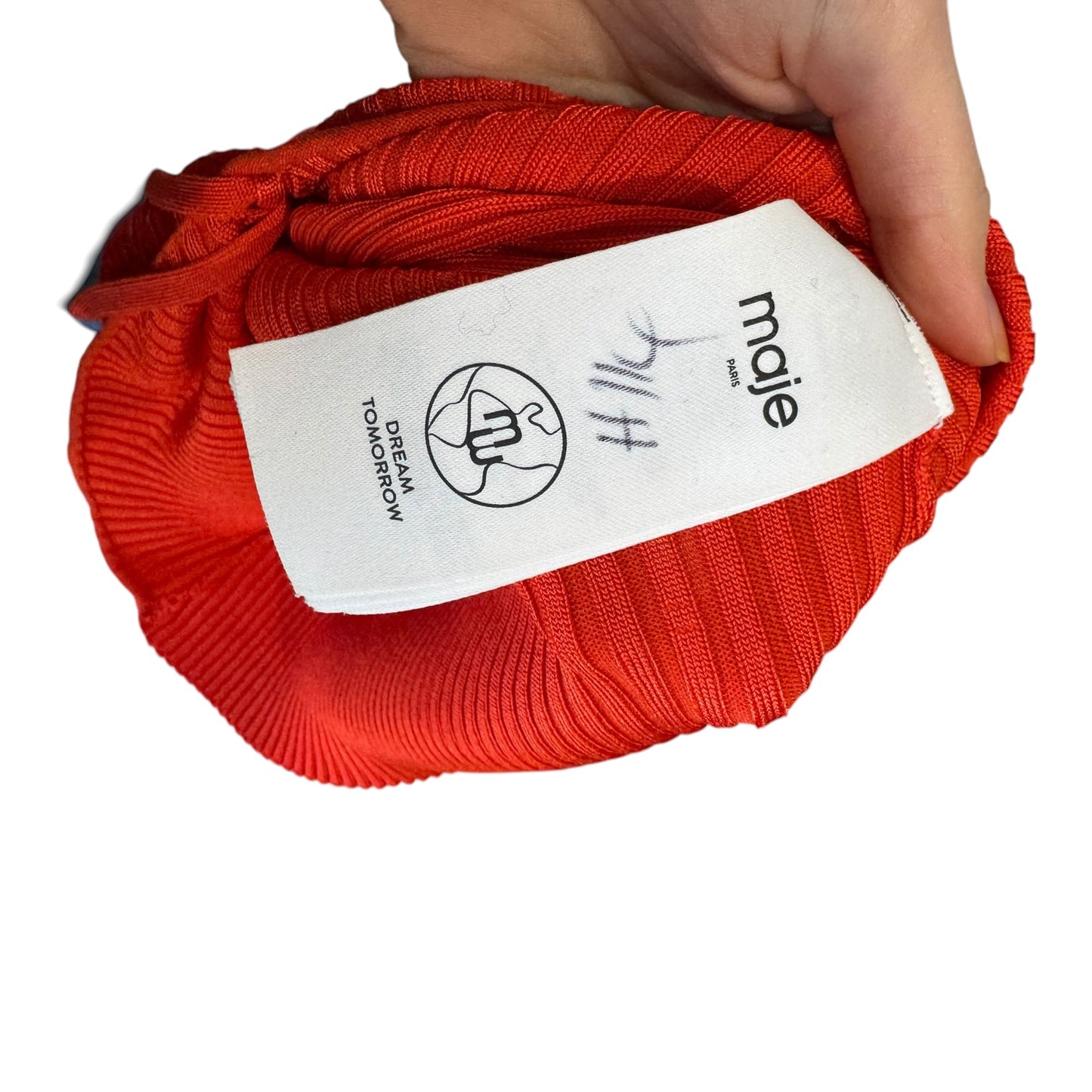 Maje Orange Ruched Top - 8
