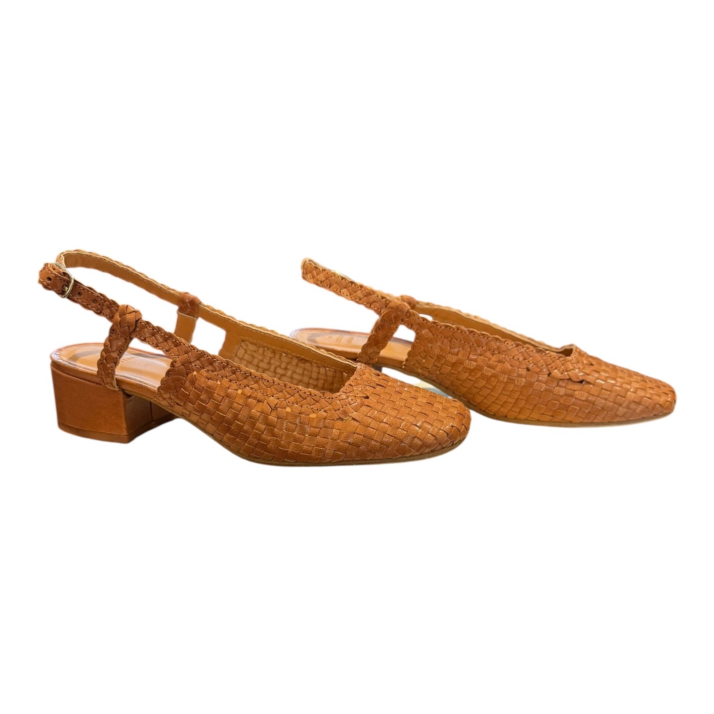 Sézane Noemie Heeled Pumps in Braided Leather - 37/4