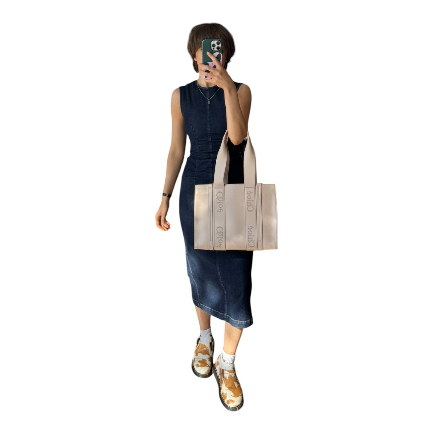 Chloe Leather Woody Tote Bag