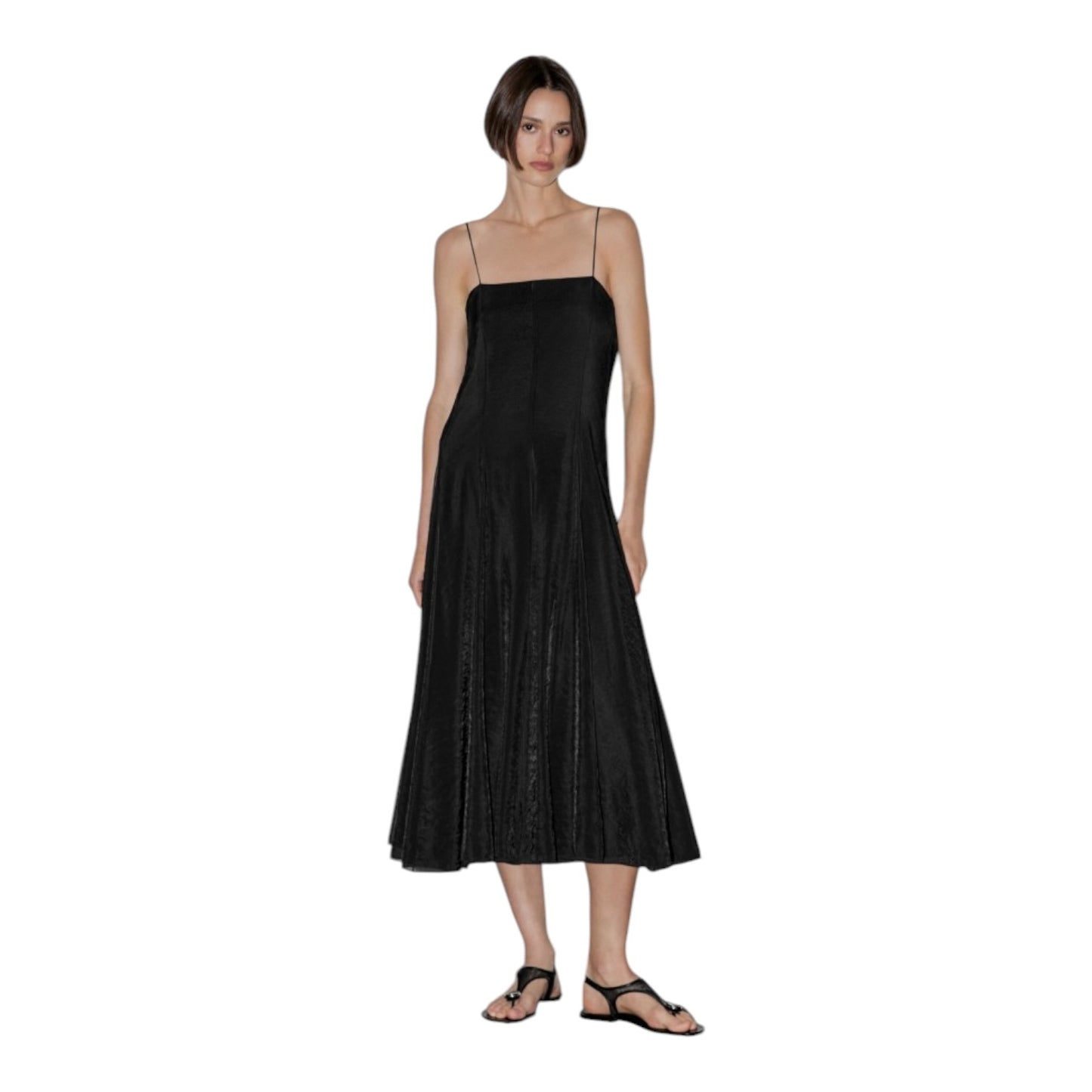 Massimo Dutti Black Midi Dress - 10