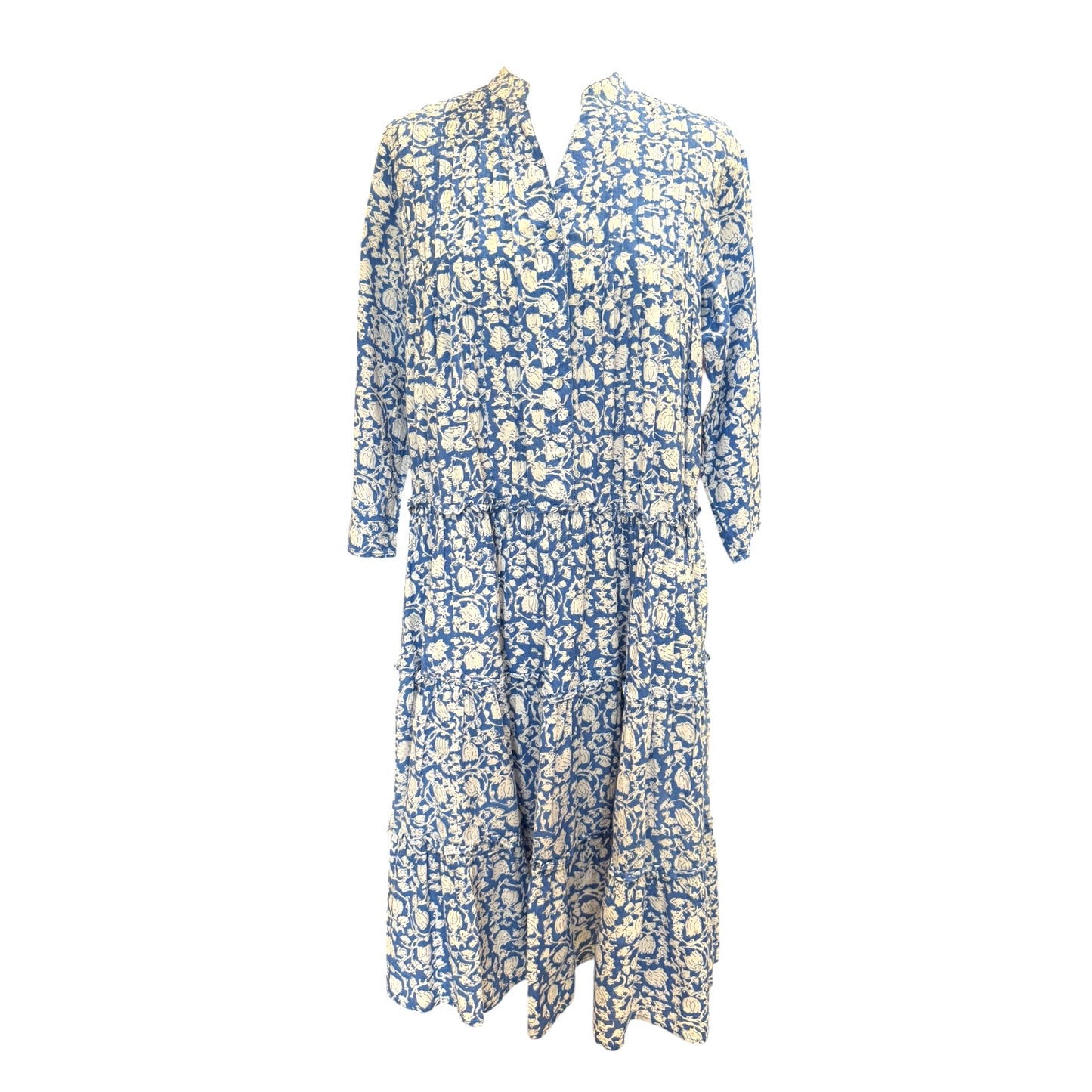 Handprint Dream Apparel Blue and White Print Dress - 10
