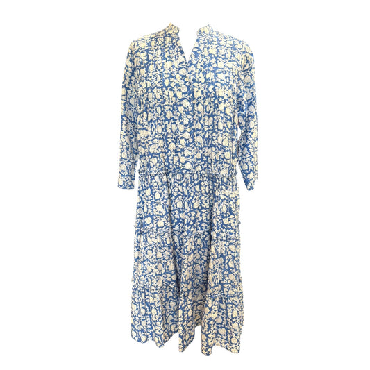 Handprint Dream Apparel Blue and White Print Dress - 10
