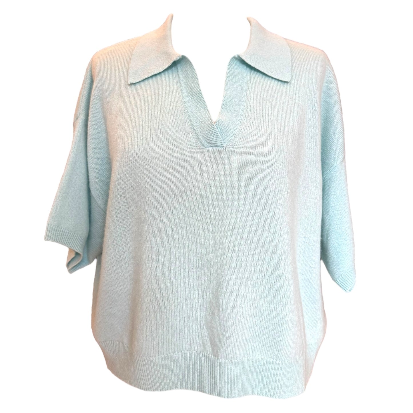 Absolut Cashmere Light Blue Short Sleeved Jumper - 10