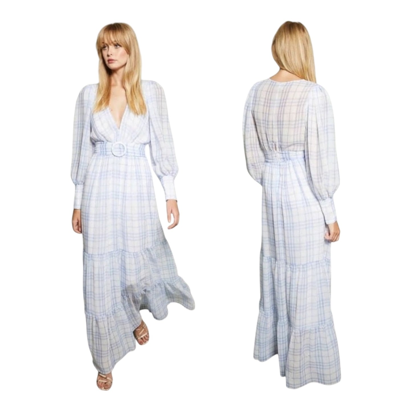 Bec + Bridge Blue Gingham Dress - 8 - NEW