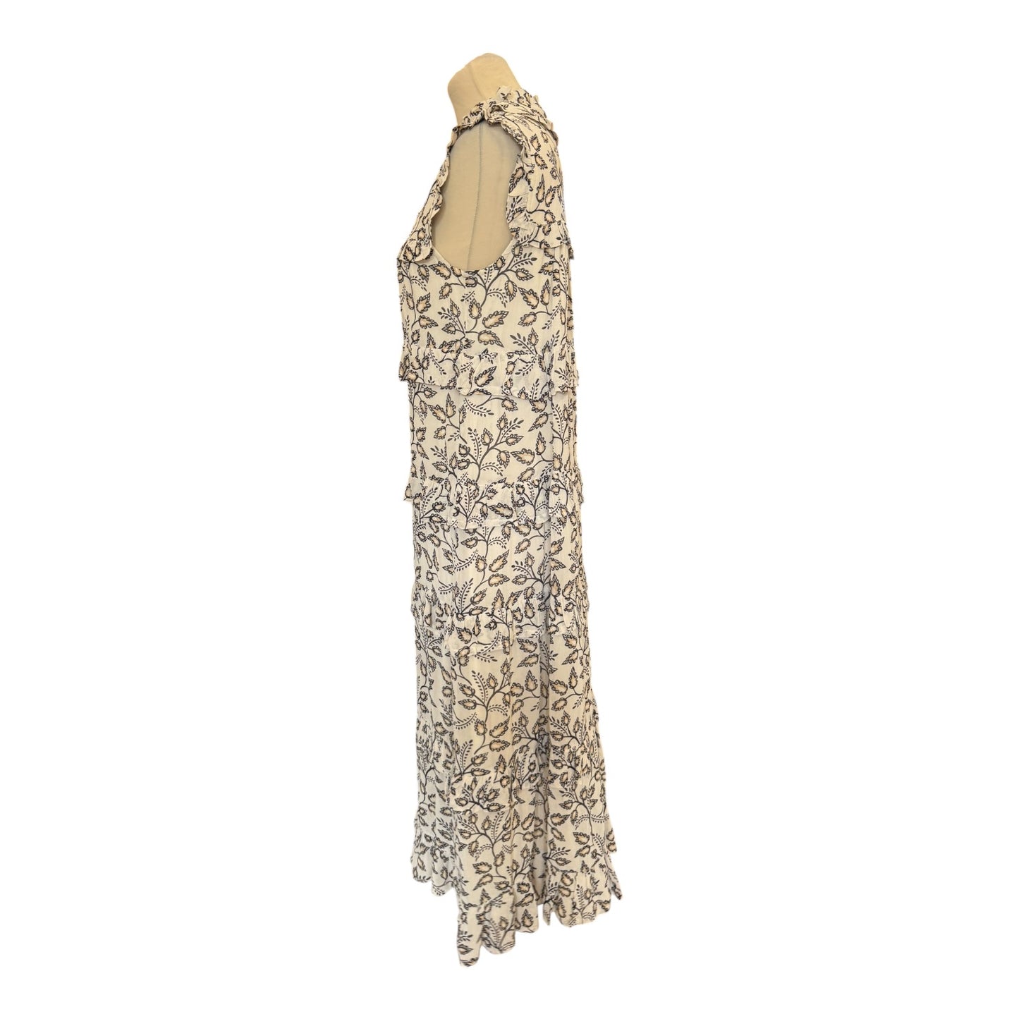 Part Two Parilla Cream Patterned Tiered Dress - 10