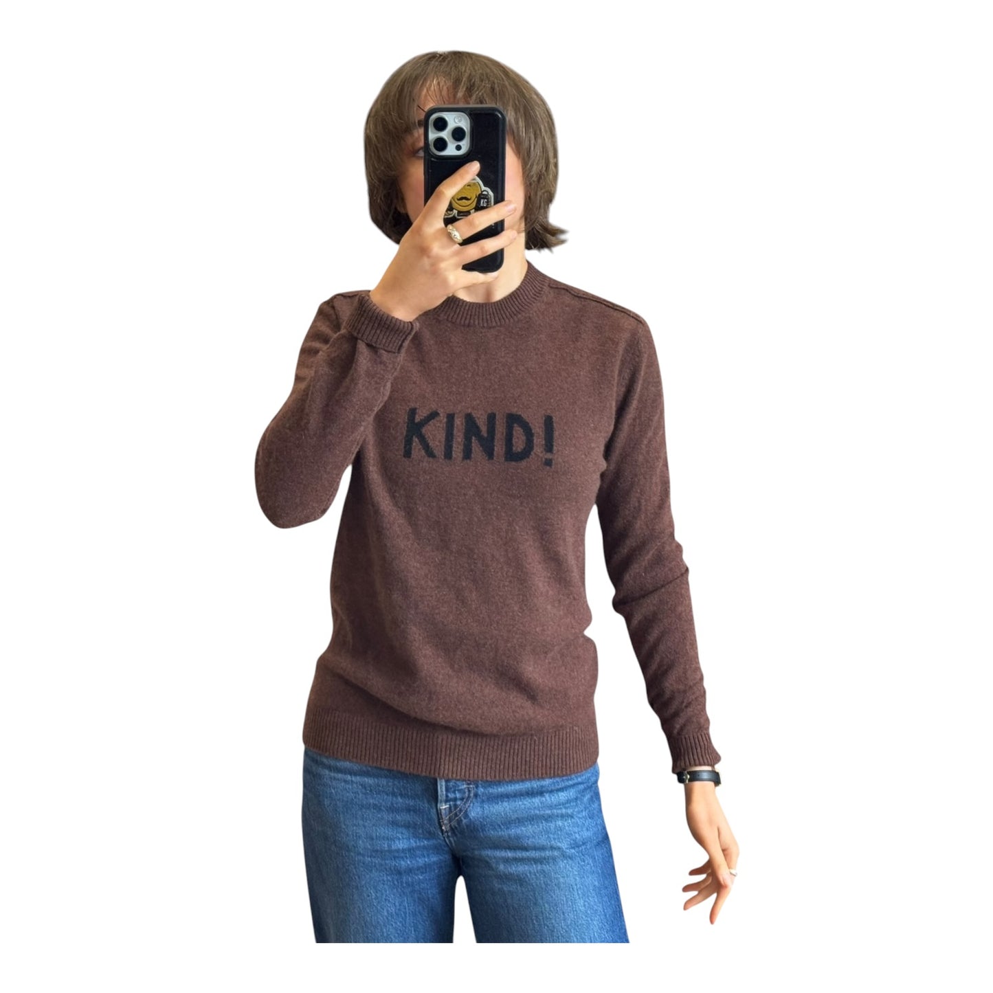 Bella Freud Brown 'Kind!' Pure Cashmere Jumper - 8/10 - NEW