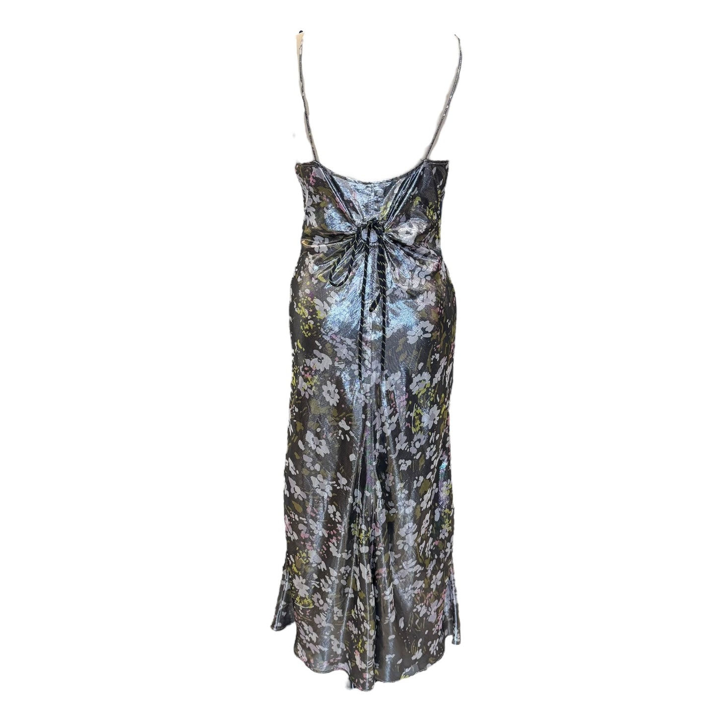 Ganni Metallic Floral Slip Dress - 8