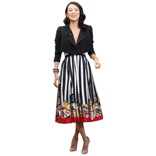 Dsquared Stripe Silk Skirt - 8/10