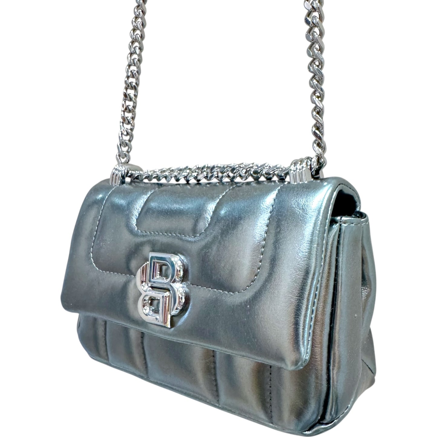 Boss Silver Shoulder Bag with Double B Logo